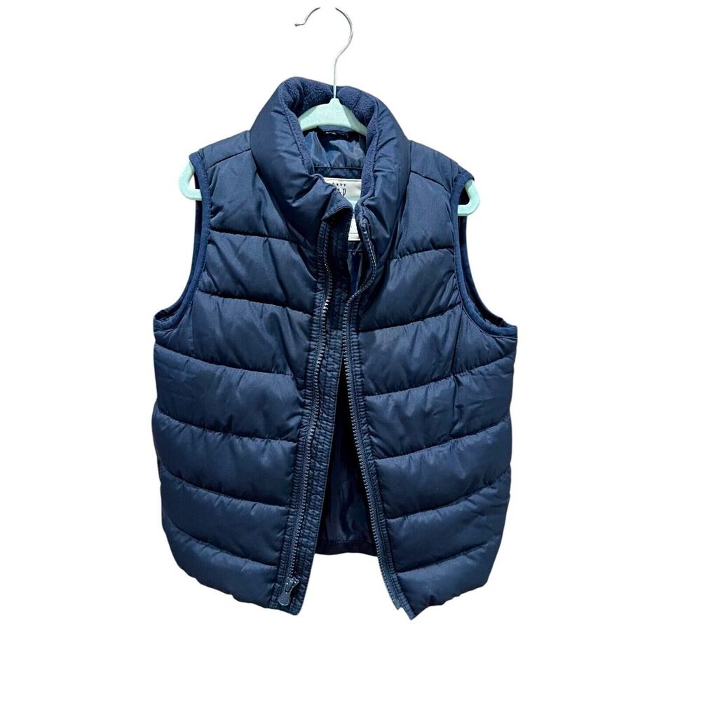 Baby Gap Kids navy Puff Vest Size 4 Cold Control, Water-Resistant, recycled fill